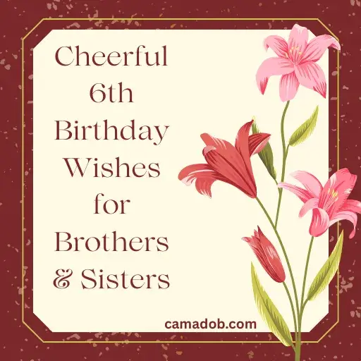 Cheerful 6th Birthday Wishes for Brothers & Sisters