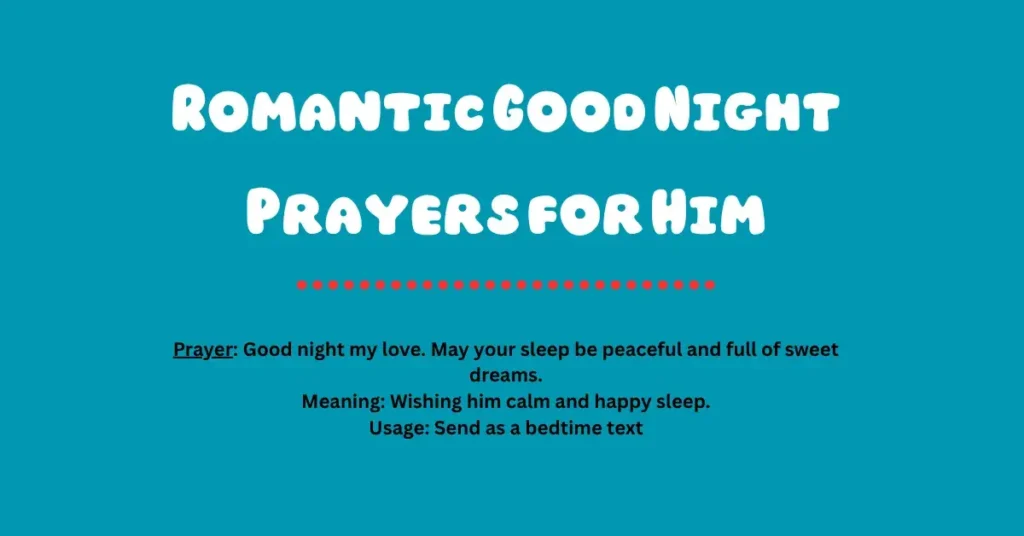 Romantic Good Night Prayers for Him